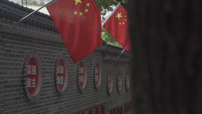 国庆街道红旗飘扬红旗爱国教育爱国主义
