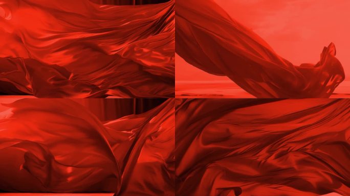 红色意境丝绸