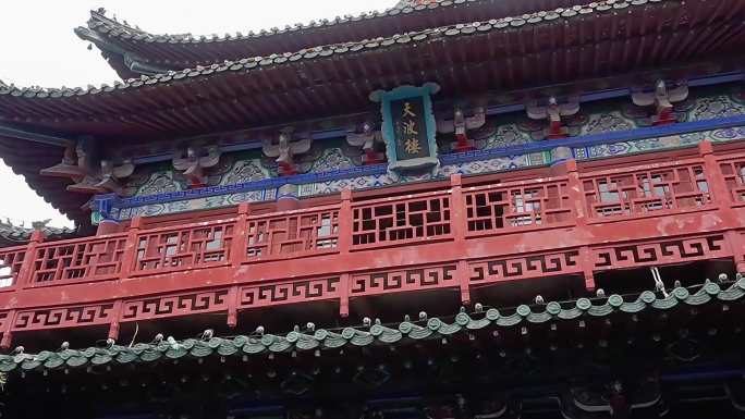 杨波府宋式建筑牌匾碑林雕像十一旅游景点