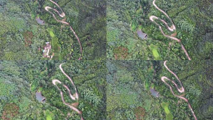 航拍俯瞰南太行盘山公路