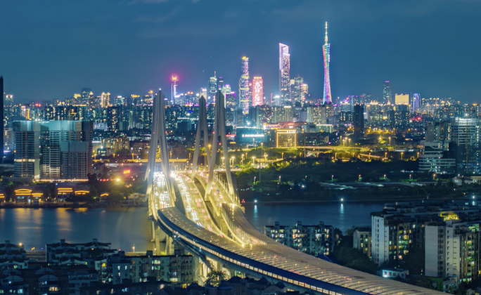 广州洛溪大桥夜景延时_04