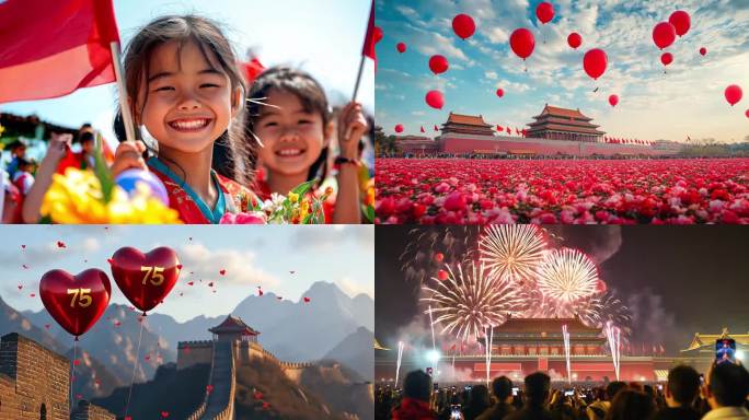 国庆75周年中国梦国庆宣传素材