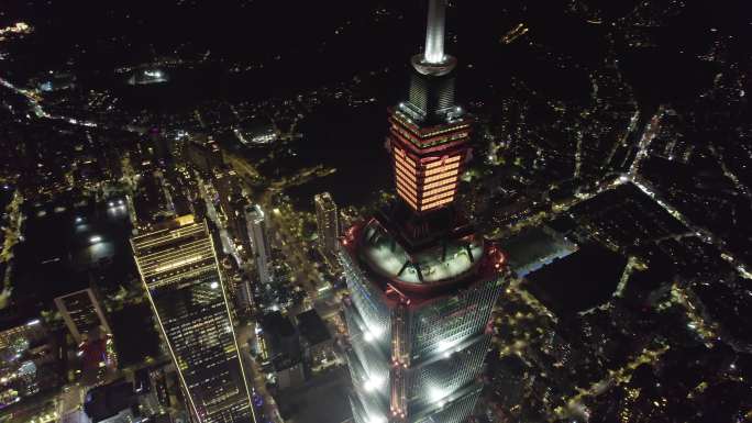 台湾台北101大厦夜景航拍【正版素材】
