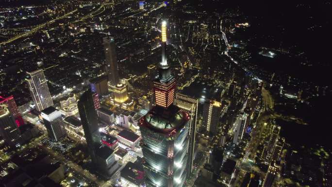 台湾台北101大厦夜景航拍【正版素材】