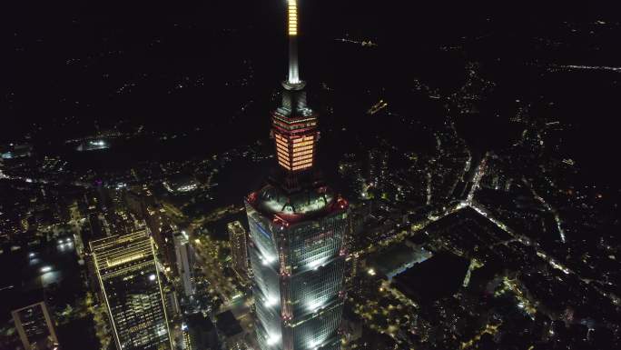 台湾台北101大厦夜景航拍【正版素材】