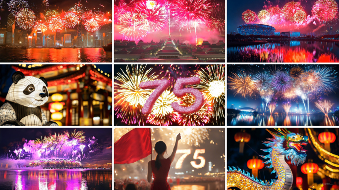 烟花春节新年元旦国庆烟花合集