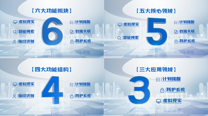 简洁明亮企业架构文字信息分类展示