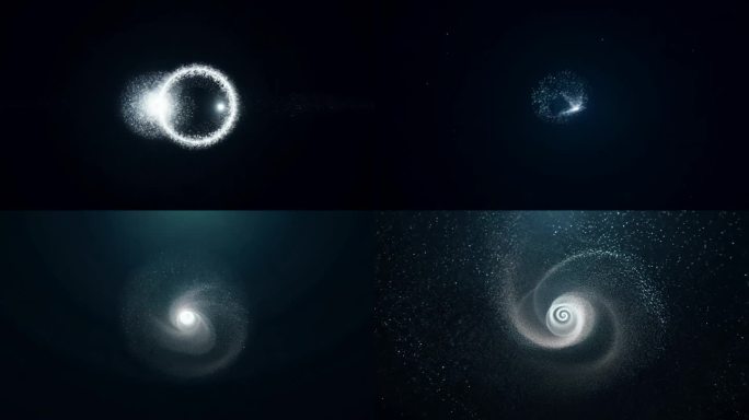 黑色背景上圆形光效粒子