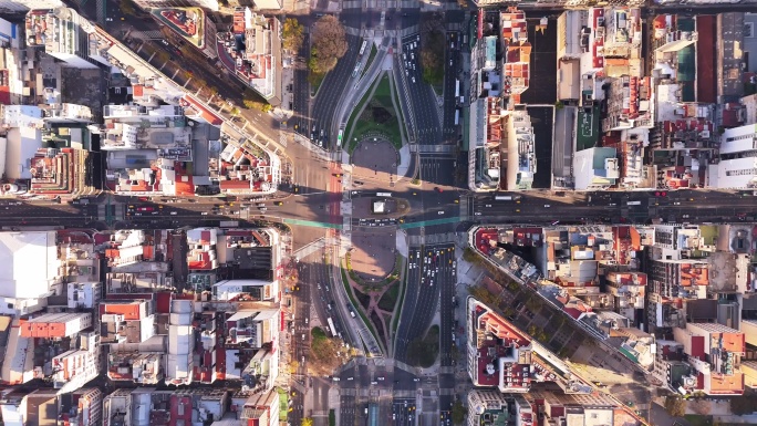 阿根廷布宜诺斯艾利斯 方尖碑七九大道鸟瞰