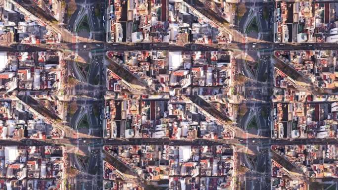 阿根廷布宜诺斯艾利斯 方尖碑七九大道鸟瞰