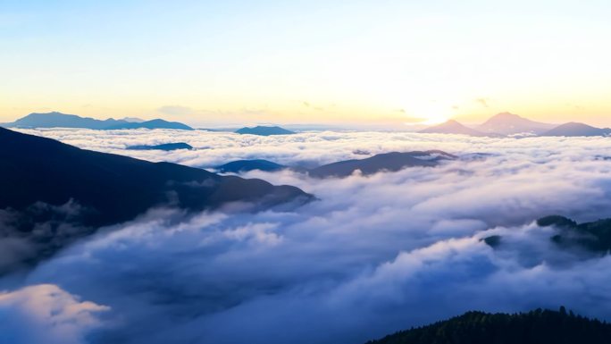 临沂蒙山沂蒙山云海航拍延时