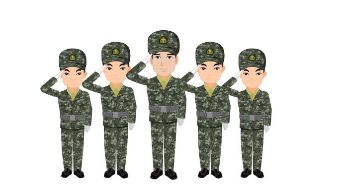 MG人物 军人敬礼 建军节 迷彩服 新兵