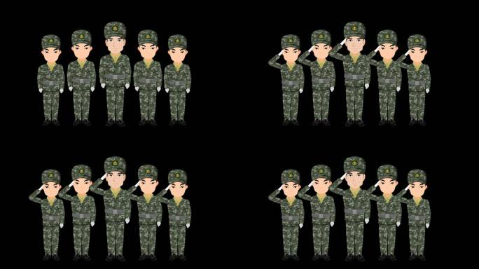 MG人物 军人敬礼 建军节 迷彩服 新兵