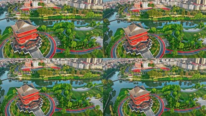 【正版素材】江西瑞金城市航拍大景0193