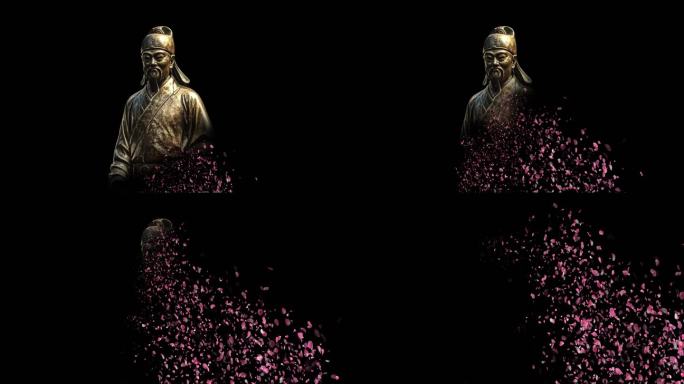 人物图片消散成粒子花瓣