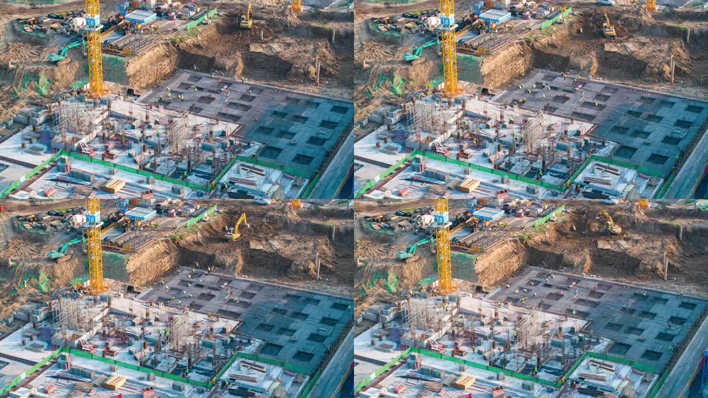 回迁房建筑工地延时