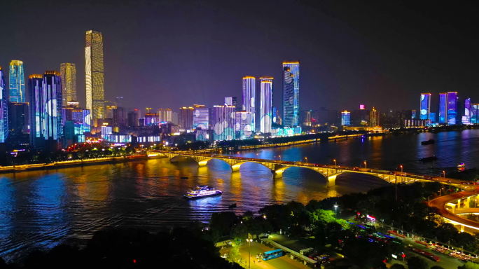 长沙橘子洲大桥夜景