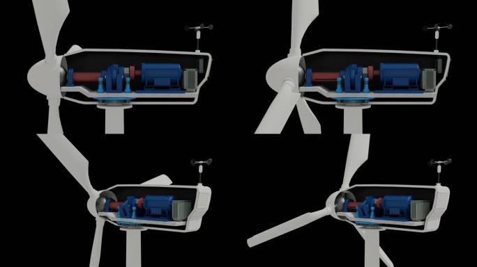 风力发电 内部刨面展示 含音效 透明图层