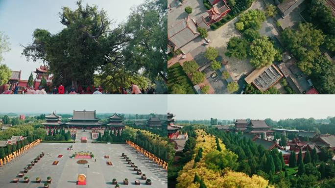 山西临汾大槐树景区 古建庙宇 华夏文化