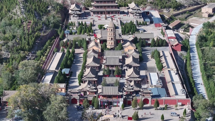 宁夏石嘴山大武口北武当庙航拍素材