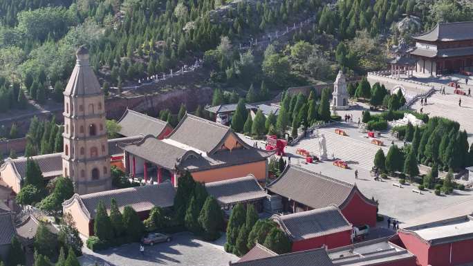 宁夏石嘴山大武口北武当庙航拍素材