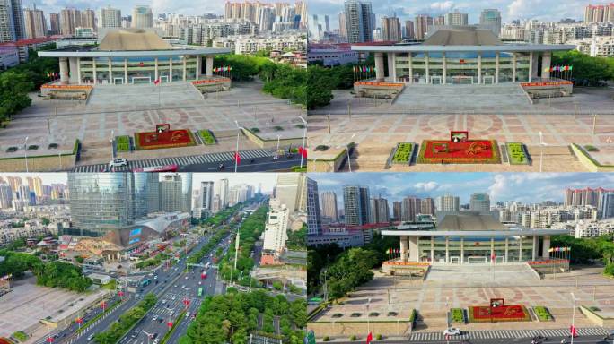 南宁市人民会堂航拍素材