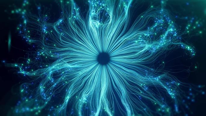 科技开场粒子抽象创意未来概念眼睛大树