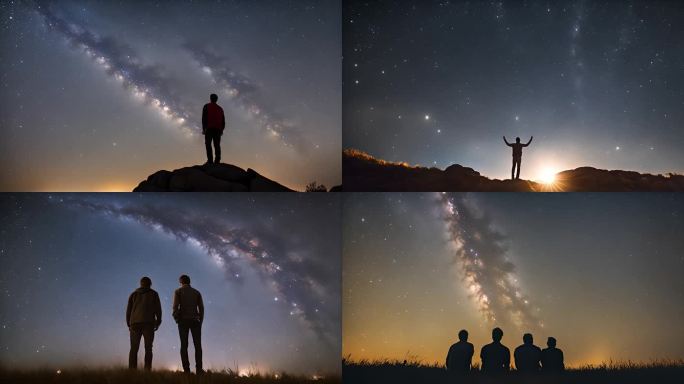 男性 仰望 天空 星空 憧憬 梦想 自由