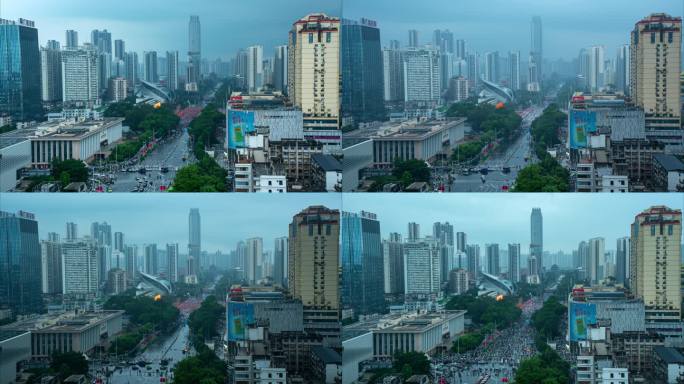 4k延时南宁升旗仪式入场到散场