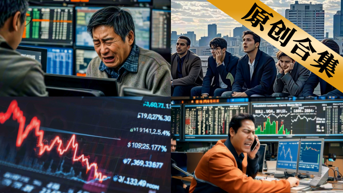 股市暴跌下降哭泣情绪失控