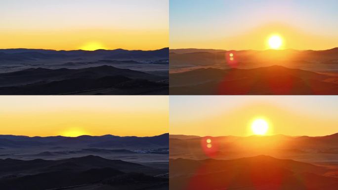 【合集】延时日出 乌兰布统草原初冬日出