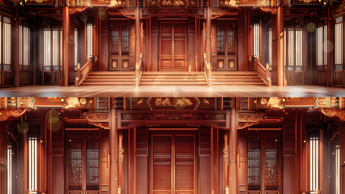 古风室内戏曲舞台背景 古代房间