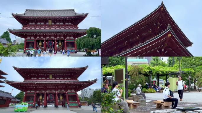 日本东京浅草寺寺庙旅拍4K