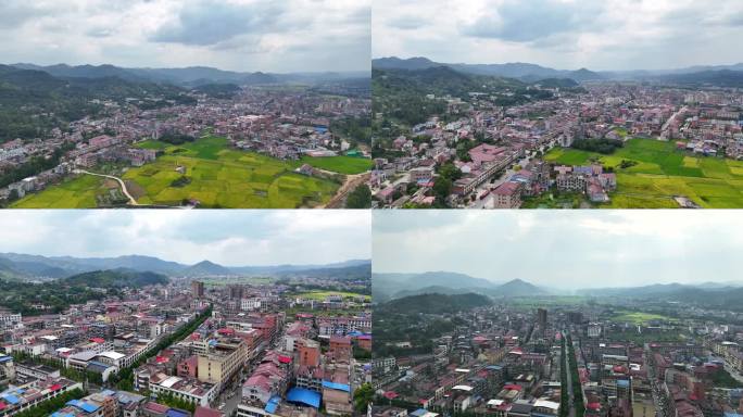 4K湘赣边界小镇浏阳市文家市镇全景12