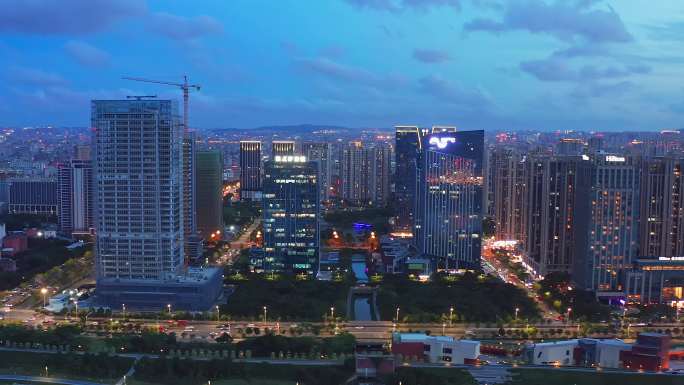 泉州滨江路、晋江两岸夜景航拍