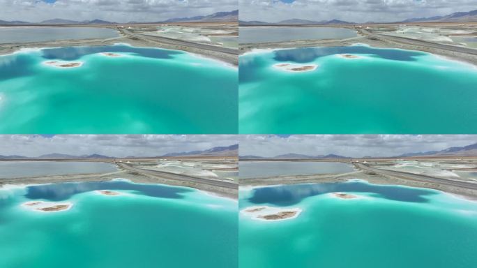 航拍大柴旦翡翠湖