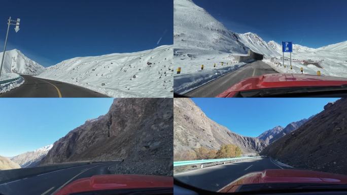 独库公路10月217国道航拍 驾车实拍