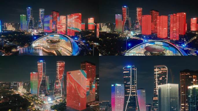 杭州来福士夜景航拍