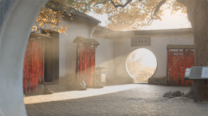 苏州虎丘园林光影古建筑地标古塔节假日出游