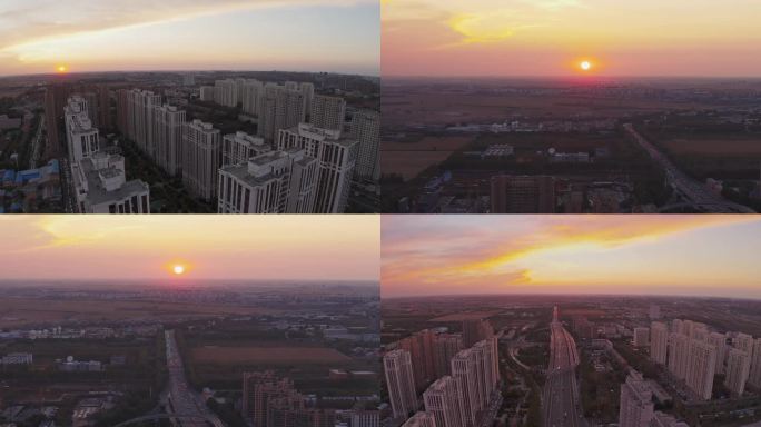三环路学府路落日夕阳