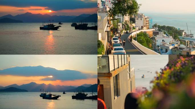 宁德霞浦三沙东壁村海边落日网红公路小巷