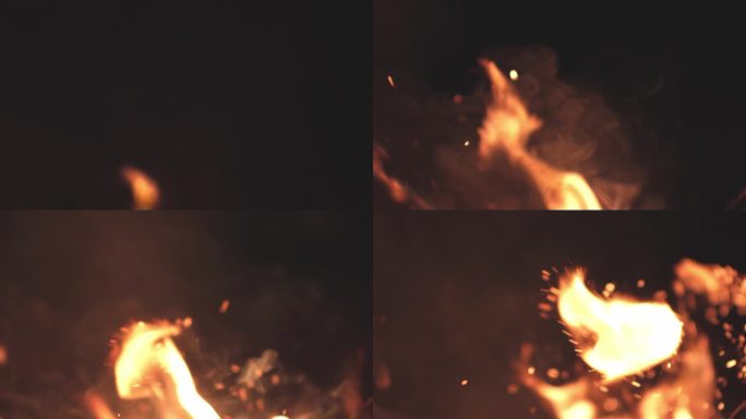 梦幻的火焰火苗火星飞舞火燃烧