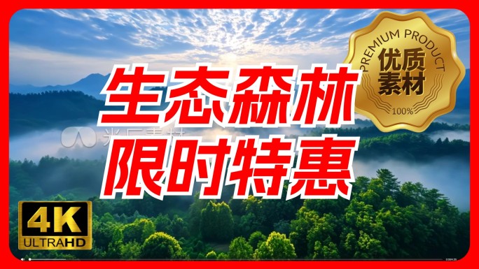 森林航拍生态森林大自然天然氧吧阳光森林