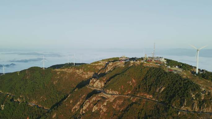台州风电风力发电临海括苍山云海合集4K