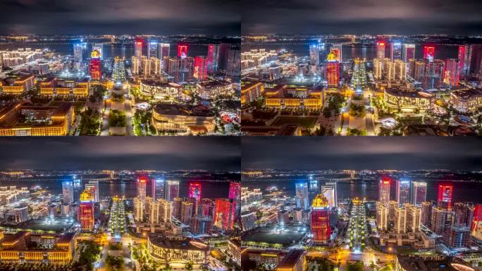 国庆节泉州东海夜景-四朵金花-中央商务区