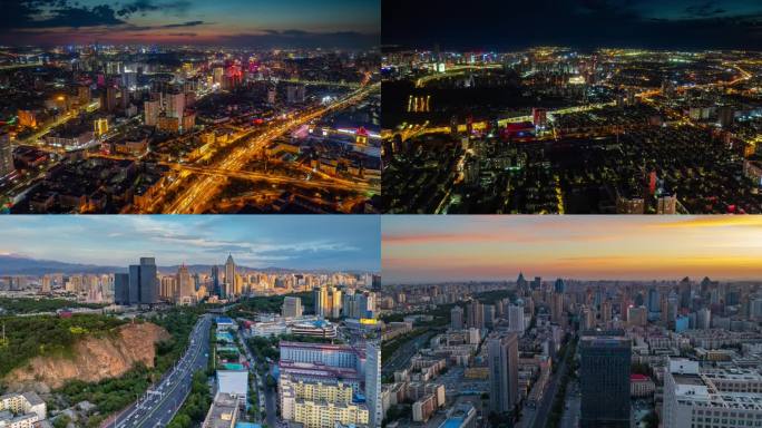 乌鲁木齐4k夜景航拍延时