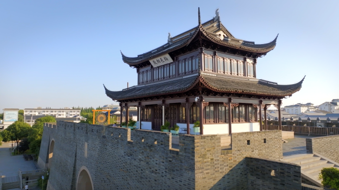 古城门城墙相门苏州老城区护城河仁恒仓街