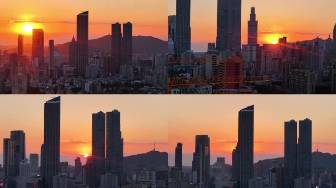 无锡城市地标市中心三阳广场氛围感日出
