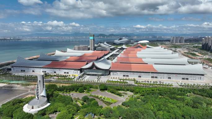 4K厦门新会展中心厦门国际博览中心航拍