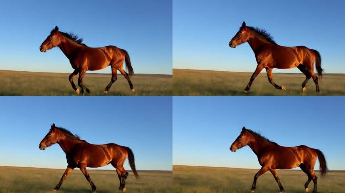草原野马的自由奔腾